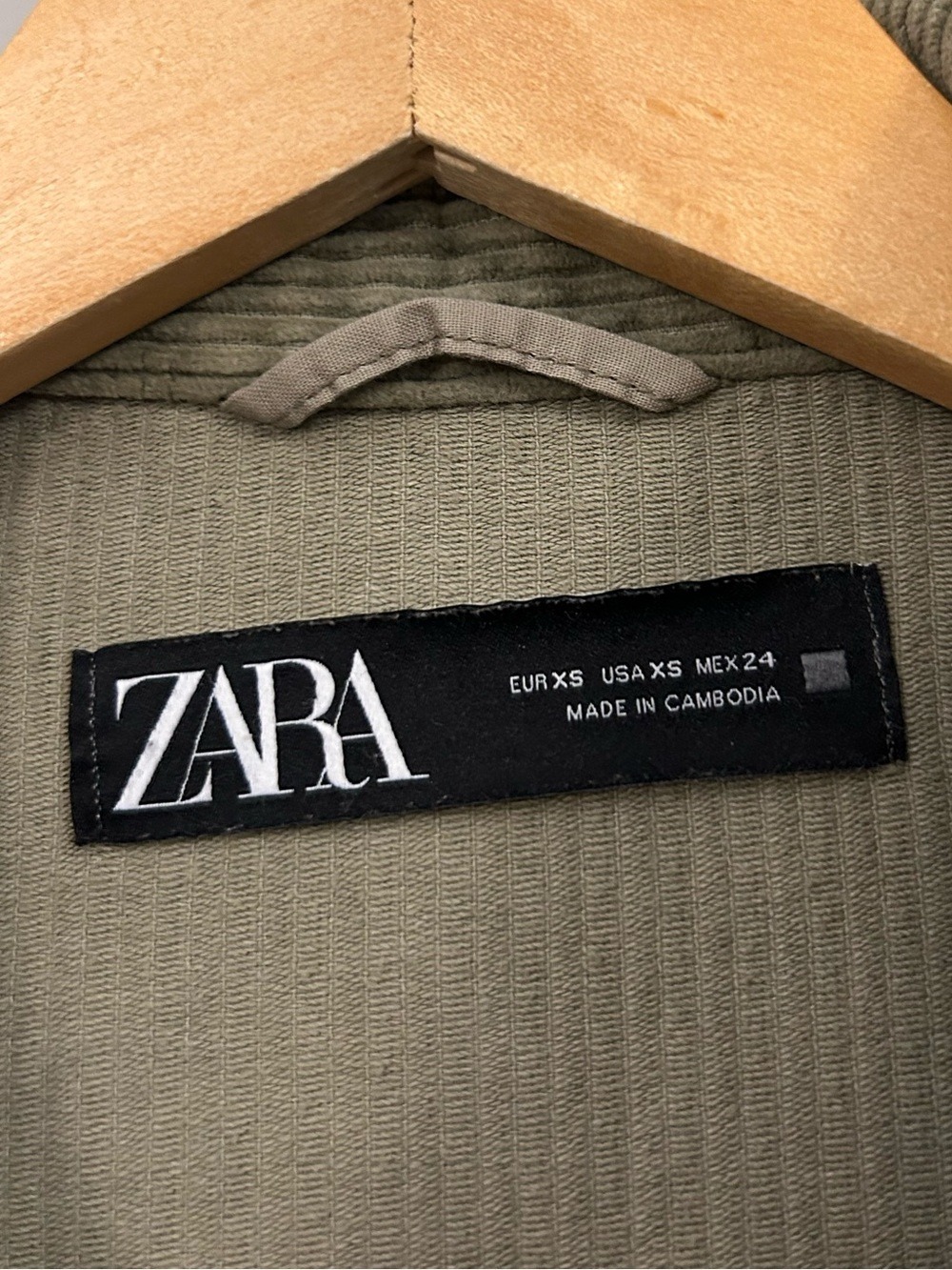 Zara Olive Corduroy Jacket XS Oversized - Picture 4 of 8